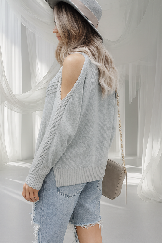 Cutout Shoulder Sweater