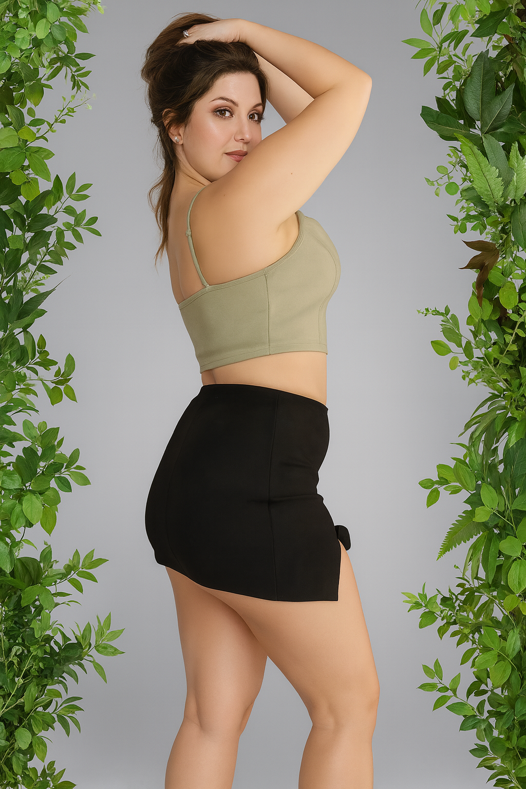 Notch Neck Cropped Top